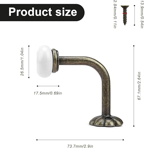 0XBIT Patere Vintage, 3 Pièces Céramique Crochet Porte Manteau, Alliage de Zinc Patère Rétro avec vis, Patere Murale Design Vintage Adapté Pour Vestiaire, Chambre, Crochet Mural - Nail Gallerys