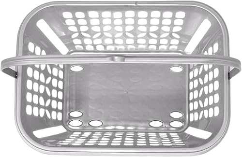 plastific Panier de rangement en plastique durable avec pinces à linge/pinces à linge avec poignée Poids léger pour corde à linge (panier argenté) - Nail Gallerys