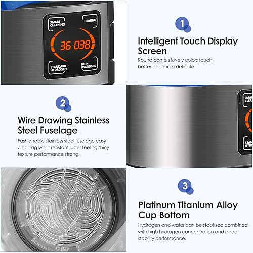 Machine à eau riche en hydrogène 2L Micro-électrolyse de bouteille d'eau riche en hydrogène, bouteille d'ionisation, machine à ioniseur d'eau alcaline purificateur d'eau fabricant d'eau potable - Nail Gallerys