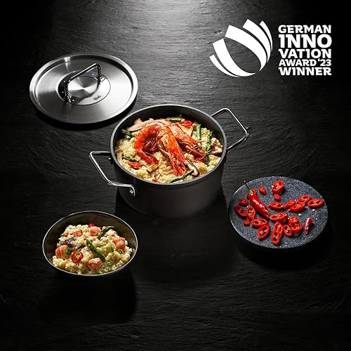 Fissler Adamant Poêle À Frire/servir (28 cm) En Aluminium, Revêtue, Anti-adhésive, Bord Haut, Résistante Aux Rayures, Compatible Induction, Noir - Nail Gallerys