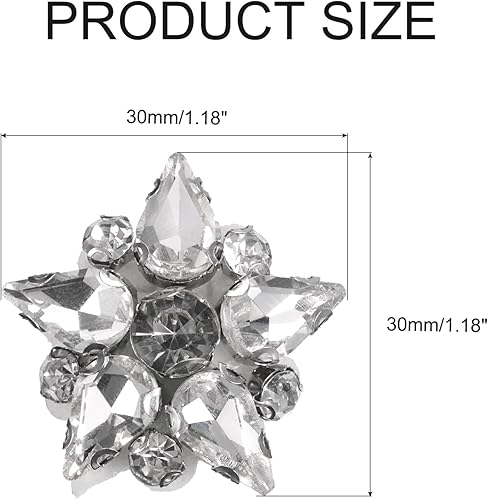 QUARKZMAN Patchs Étoiles en Perles Faites à la Main, 6 Pièces D'Appliques en Cristal de Verre avec Strass en Forme D'Étoile pour la Couture DIY, Accessoires de Couture, Blanc - Nail Gallerys