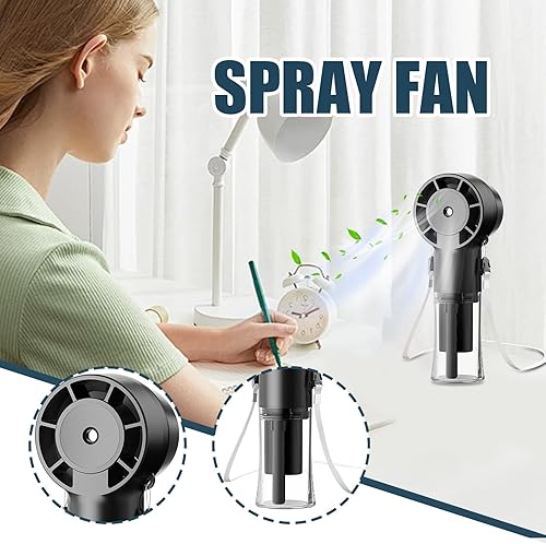 Ventilateur Portable,Ventilateur de Brumisation Ultra Silencieux Douze Mille Tours par Minute - Petit de Cou Rafraîchissant 1200 mAh Silencieux pour Camping Voyages Sport Piscine Extérieur Bronzage Pl - Nail Gallerys