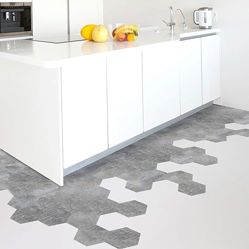 Ambiance Sticker Carreaux de Ciment pour Sol - Azulejos avec Laminat Protection en Plastique Anti-Dérapant | Stickers Adhésifs Carrelages Hexagones Suziana Résistant à l'eau - 10 Pièces de 20x18 cm - Nail Gallerys
