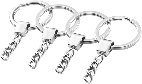 25 Pièces Anneaux Porte Clés avec 30 mm de Diamètre Métal Porte-Clés Anneaux pour Clés Pendentif Artisanat(Argent) - Nail Gallerys