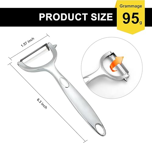 éplucheur légumes,Éplucheur Multifonction en Acier Inoxydable,éplucheur légumes,éplucheur en Forme de Y pour éplucher, pour Pommes de Terre, Carottes, Concombres, Tomates - Nail Gallerys
