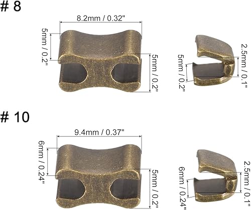 QUARKZMAN Fermeture Éclair Curseur Retenues, #8#10 Haut Bouchons & Bas Arrêteurs pour Sacs Manteaux Vestes Fermé Fermetures Éclair Remplacement (Blanc Or, 20 Ensembles) - Nail Gallerys