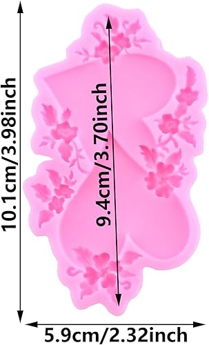 XMOLDNMS Moule à fondant en silicone en forme de cœur avec motif floral pour décoration de gâteau, cupcake, chocolat, pâte à sucre et argile polymère - Nail Gallerys