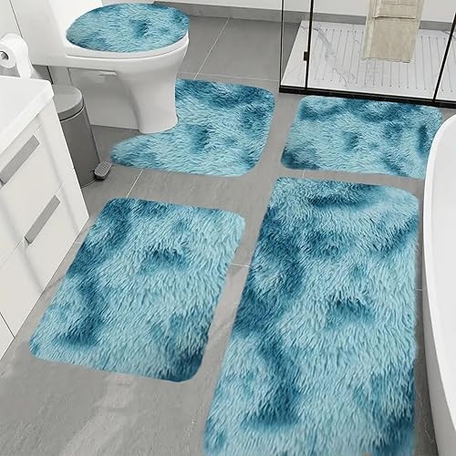 Heavyoff Lot de 5 Tapis de Bain et Tapis Contour WC en Microfibre Super Doux, Lavables en Machine, Tapis de Douche Absorbant pour Salle de Bain, Rouge - Nail Gallerys