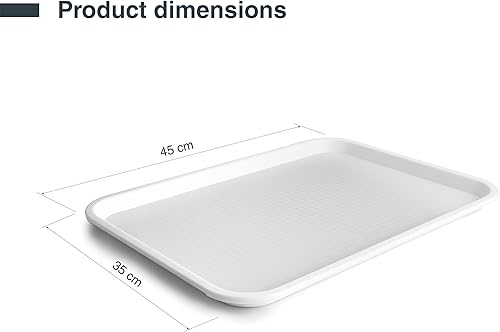 Lacor - 66998 - Plateau Service Fast Food, Plateau de Service Alimentaire, polypropylène, sans BPA, empilable, résistant, Surface antidérapante, Passe au Lave-Vaisselle, Blanc, 45 x 35 cm - Nail Gallerys