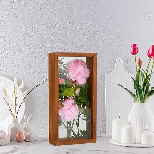 Cadre 3D Cadre Profond avec Vitre pour Objet Cadre Photo Bois 25.8x12.6x5.5 cm Cadres Photo Cadre Vitrine pour Les Fleurs Séchées et L'Artisanat (Beige) - Nail Gallerys