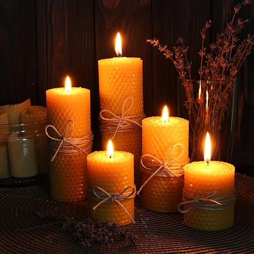 Figura Santa - 2 grandes ROULEES- BOUGIES EN CIRE D'ABEILLE Bougies bio 100% cire d'abeille - Bougies de l'Avent Bougies de Noël Bougies naturelles premium longue durée Lot de 2 H18cm x Ø5cm - Nail Gallerys