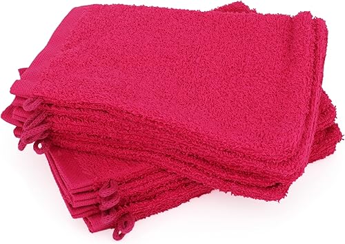 Lot de 12 Gants de Toilette 16x21 cm Alpha Rose Fuschia - Nail Gallerys
