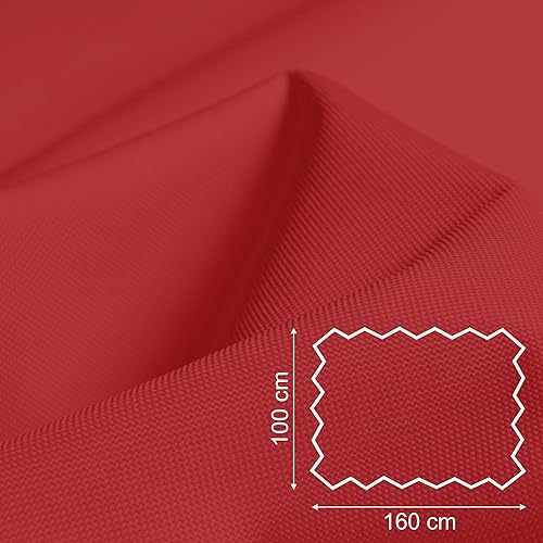 DreamRoots Tissu imperméable extérieur au metre 160 cm Largeur - Toile exterieure impermeable 100% de polyester 600D 220g/m - Tissus au metre ameublement Red 1M - Nail Gallerys