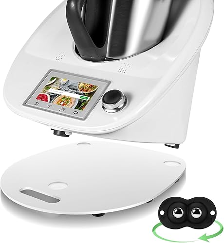 Charmofun Planche Coulissante pour Thermomix TM6/TM5, Planche Support Thermomix avec Roues Universelles et Poignée, Stable et Facile à Déplacer, Planche à Glisser pour Thermomix en Acrylique (Blanc) - Nail Gallerys