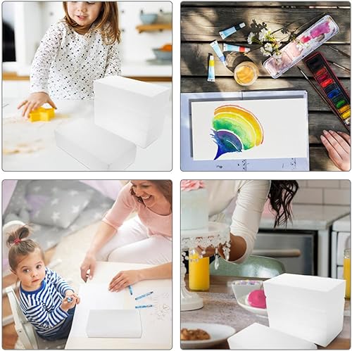 Lot de 2 blocs de mousse carrés en polystyrène pour loisirs créatifs, projets scolaires, sculptures, arrangements floraux, centres de table, blocs de sculpture en mousse - Nail Gallerys