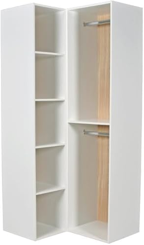 Vente-unique - Dressing d'angle modulable - L144,5 cm - Blanc et Naturel - TAMOKA - Nail Gallerys