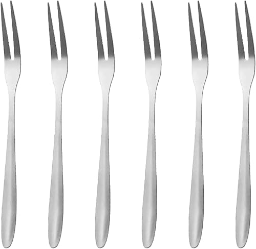 tiyiyok Lot de 6 Pcs Fourchette, Fourchettes à Escargots, Fourchettes en Acier Inoxydable, Fourchette à Crustacés, Fourchettes en Réutilisables de 13cm, pour le Gâteau, Chocolat, Fromage, fruits - Nail Gallerys