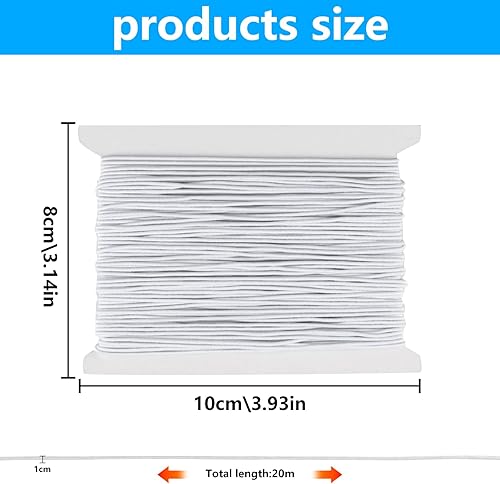 Fil pour Bracelet Perle, 1mm x 20m Fil Elastique pour Bracelet Resistant, Cordon Blanche, Cordon Elastique Bracelet Blanc, Cordon pour Collier Artisanat Fabrication de Bijoux - Nail Gallerys