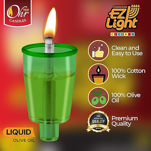 44 casher Huile d'Olive Hanukkah Bougies dans des tasses résistant au feu - Nail Gallerys