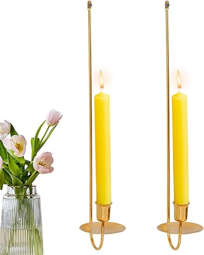 Bougeoir Mural, bougeoir Mural | Bougeoirs à Bougies Pilier Bougeoir - 2X bougeoirs, bougeoirs dorés décoration Murale en métal, décoration de la Maison - Nail Gallerys
