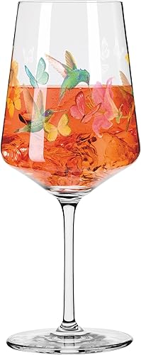 Ritzenhoff 2841012 Verre à apéritif 500 ml - série Sommerrausch n° 12 avec motif colibri très coloré - Made in Germany - Nail Gallerys