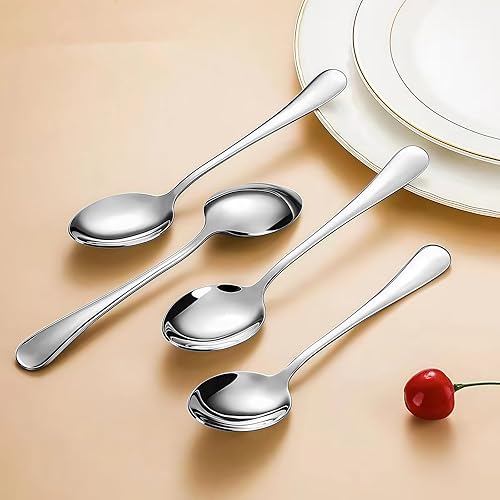 Lot de cuillères à café, 13,8 cm, cuillères à soupe en acier inoxydable, cuillères à polir miroir, pour café, thé, dessert, apéritif - Nail Gallerys