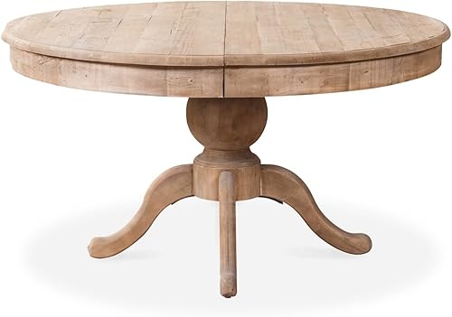 INTENSE DECO Table Ronde Extensible en Bois Massif SIDONIE Bois Naturel - Nail Gallerys