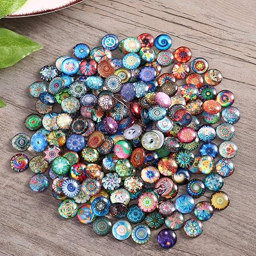 SUPVOX Cabochons en Verre Mosaïque Demi-Rond pour Fabrication de Bijoux Scrapbooking DIY 100pcs 10mm - Nail Gallerys