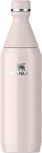 Stanley All Day Slim Gourde Isotherme 0.6L - Froid Pendant 6 Heures - Glacé Pendant 11 Heures - Acier Inoxydable Recyclé Sans BPA - Étanche - Bouteille D'Eau Compacte - Rose Quartz - Nail Gallerys