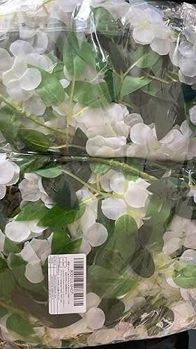 Estanofur State 6 glycines artificielles en Soie à Suspendre,glycine Artificielle White,Guirlande Fleurs artificielles Mariage décoration Florale, Guirlande de Plantes artificielles (Blanc) - Nail Gallerys