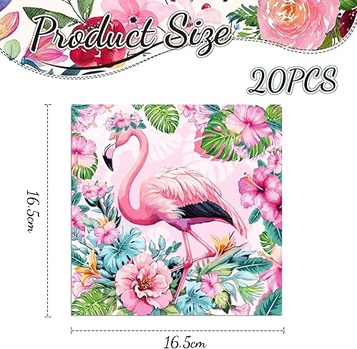 Kotkiddy 20 pièces Serviettes en Papier Flamant Rose Serviettes en Papier jetables Flamant Rose Serviettes de Table Flamant Rose pour fête Festival dîner (33 * 33cm) - Nail Gallerys