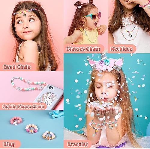 RHQFDM Perles de Couleur pour Enfants Kit de création de Bijoux Convient aux Enfants de 3 à 9 Ans Perles à Enfiler pour Bracelets DIY Colliers Bracelets pour Cheveux - Nail Gallerys