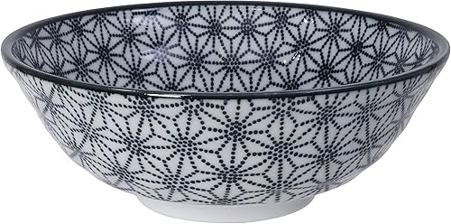 TOKYO design studio Nippon Black Set de 2 Bols Noir et Blanc, Ø 21 cm, env. 1000 ML, Porcelaine d'Asie, Porcelaine Japonaise avec Motifs Noirs, boîte Cadeau Incluse - Nail Gallerys