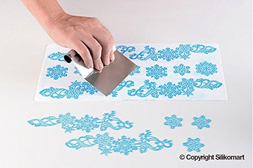 Silikomart 23.098.87.0069 Tricot Mat TRD18 Tapis à Dentelle Motif Flocons de Neige Silicone Blanc - Nail Gallerys