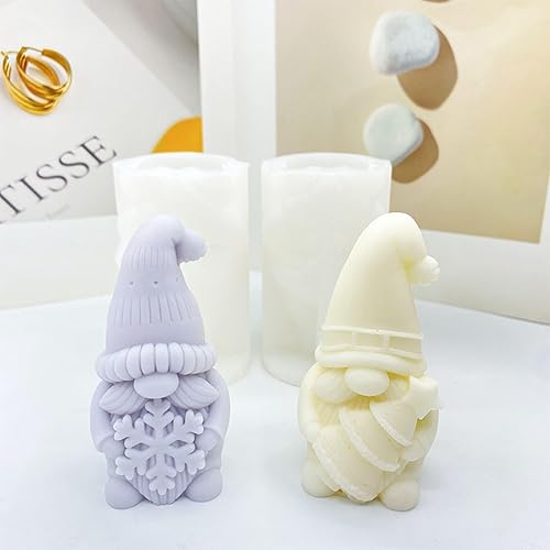 Moule à bougie en silicone 3D Père Noël - Moules de coulée - DIY - Lutin de Noël - Moules à bougies en silicone - Moules à bougies pour mouler des bougies, du savon, de l'artisanat - Nail Gallerys