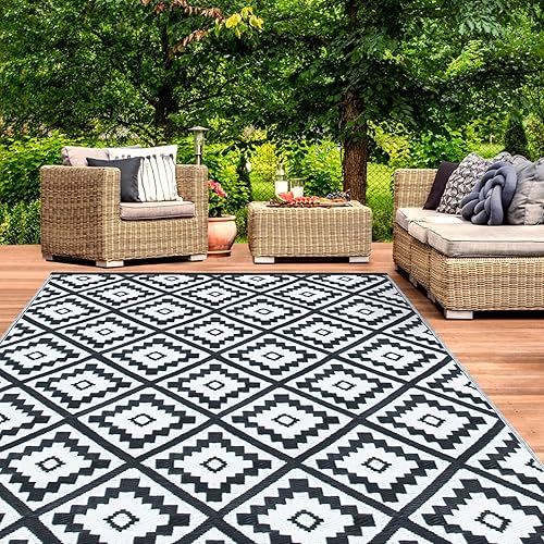 IDMarket - Tapis extérieur Bahamas Noir 270 x 470 CM - Nail Gallerys