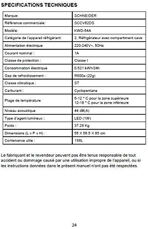 SCHNEIDER Cave à vin de service SCCV62DB - Nail Gallerys