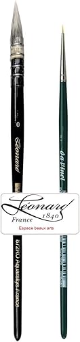 Pinceau Leonard lavis Aquarellys, série 872 RO. Vegans. NO° 0 + 1 pièce Mini Da Vinci Nova-Synthetik 1570 - Nail Gallerys