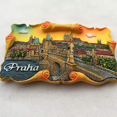 Aimant de réfrigérateur 3D Prague tchèque Charles Bridge - Autocollant de voyage - Souvenir - Décoration de la maison et de la cuisine - Aimant de réfrigérateur en provenance de Chine - Nail Gallerys