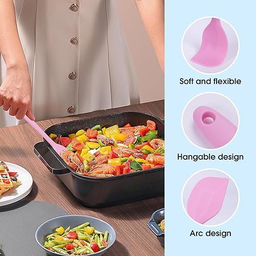 FIHODONE Lot de 10 spatules en silicone multicolores de 21 cm, spatules en silicone 230 °C, résistantes à la chaleur, accessoires de cuisson, spatules de cuisine pour la cuisine et la pâtisserie - Nail Gallerys