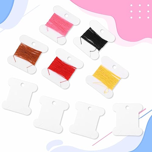 Bobbins Lot de 200 bobines de fil à broder au point de croix, cartes de fil, organiseur, bobines de fil à broder, en carton, pour le rangement du fil à broder, bricolage, artisanat, couture (blanc) - Nail Gallerys