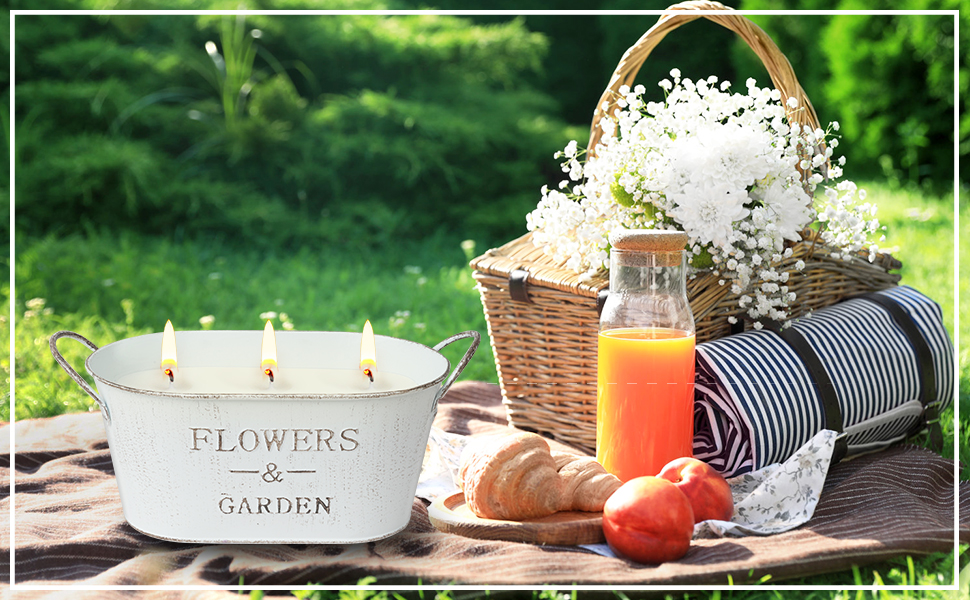 Bougies naturelles à la citronnelle pour l'extérieur