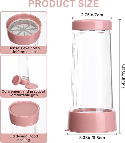 Saupoudreur Sucre Glace, Moulin à Sucre Glace, Tamis à Farine, Saupoudreur Cacao, Poudreuse avec Couvercle, Moulin à Poudre Fine, Distributeur pour Cuisine Sucre Glace Chocolat en Poudre Épices - Nail Gallerys