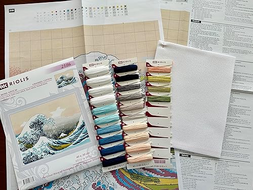 RIOLIS Kit de broderie au point de croix compté 2186 La Grande Vague de Kanagawa après K. Hokusai - Nail Gallerys