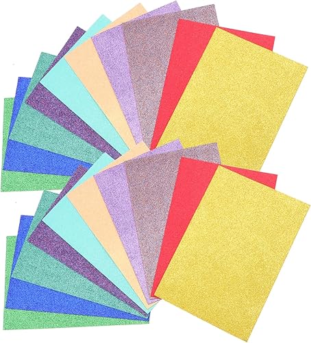 HAWILLOSCH 20feuilles Papier Mousse Pailleté Non-adhésif Couleurs Diy Créatif Matériaux De Décoration Pour - Nail Gallerys