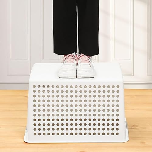 WPKD BLUEIY Bac de rangement en plastique, organisateur de jouets de bureau avec poignée, idéal pour garde-manger, cuisine, salle de bain, 30 cm x 20 cm x 15 cm, boîte de rangement polyvalente - Nail Gallerys