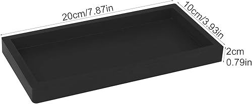 Lot de 2 plateaux décoratifs pour salle de bain - En silicone - Noir - Petit plateau pour lavabo, baignoire, évier de cuisine et toilettes - En tissu - Bougies - Serviette - Petit cosmétique - Noir - Nail Gallerys