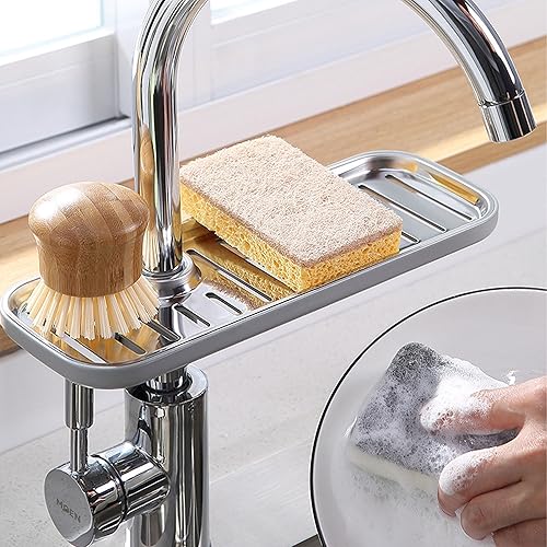 MZSX Porte-Savon à Clipser pour Salle de Bain, Porte-Savon Ajustable pour Rail de Douche, pour Rail 16-27mm Porte-éponge pour évier de Cuisine Support de Rangement, pour Tube, Tige - Nail Gallerys