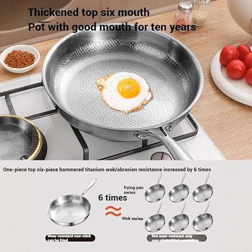 Siraatskitchen titanium Pan, Siraat Pure Taima Titanium Frying Pan for Cooking, No-Coating Nonstick PanSuitable for Induction Cooker, All Stoves, Dishwasher Safe (with Lid, L-11.02in) - Nail Gallerys
