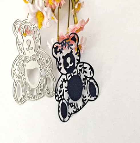 Matrices de découpe en métal en forme d'ours de dessin animé, pour scrapbooking, fabrication de cartes, décoration murale et porte - Nail Gallerys